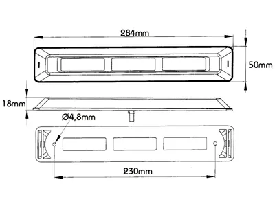 PROPLAST Monteringshus för PRO-CAN XL Bakljus - Svart 284mm - Bild 2