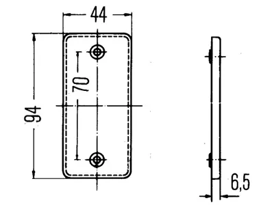 HELLA Reflektor Klar 44x94mm med Skruvfäste 70mm - Bild 2