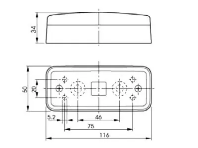 TALMU Sidomarkeringsljus Rött med Reflektor - BA9s Sockel 45mm Skruvavstånd - Bild 2