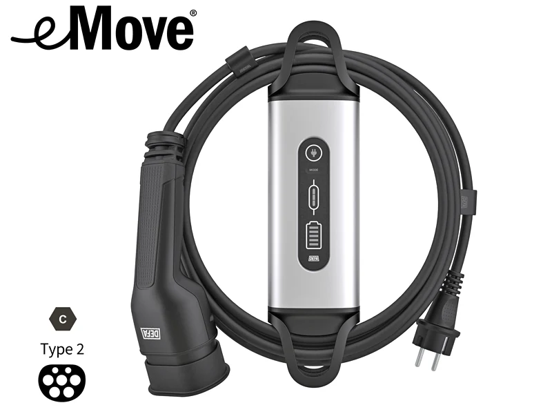DEFA eMove Portabel Nödladdare Mode 2 Type 2 Schuko 6A–12A 6 m - Ledextraljus.eu
