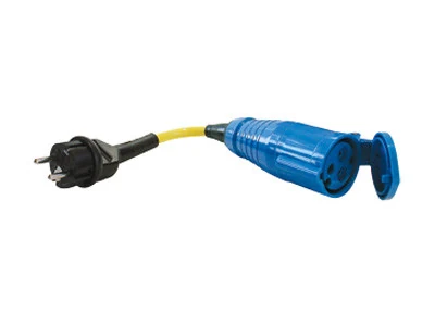 Adapter Schuko Hane -> CEE Hona, Gul - Ledextraljus.eu