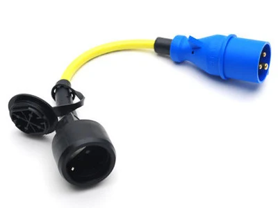 Adapter Schuko Hona -> CEE Hane, Gul - Ledextraljus.eu