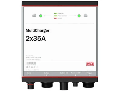 DEFA MULTICHARGER 12V/2X35A PLUGIN - Ledextraljus.eu