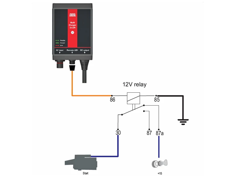 DEFA Batteriladdare MultiCharger 1X12A k/Remote LED 12V 12A IP44 - Bild 3