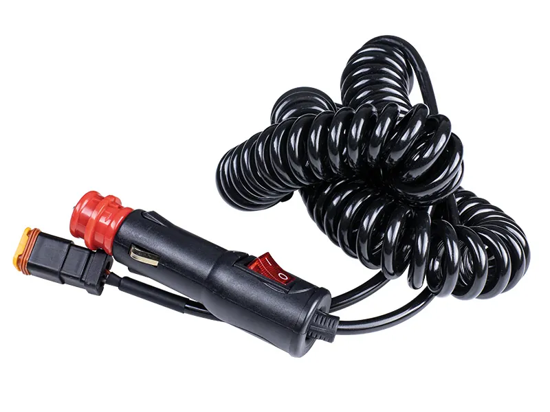 Strands kabel med DT-kontakt och cigarettändarkontakt