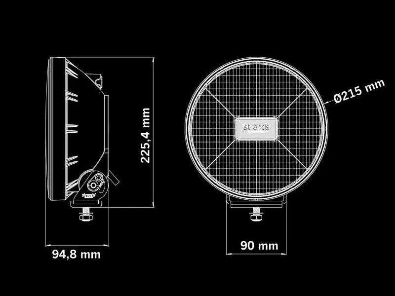 STRANDS IZE LED Fjärrstrålkastare 9" 12000lm 12-36V med Amber Positionsljus - Bild 7