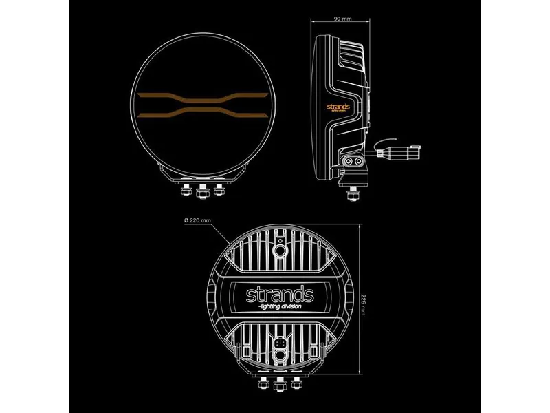 STRANDS FOR9T DRAGON DRIVE - Extraljus 14000lm 10-48V med positionsljus och logotypbelysning - Bild 10