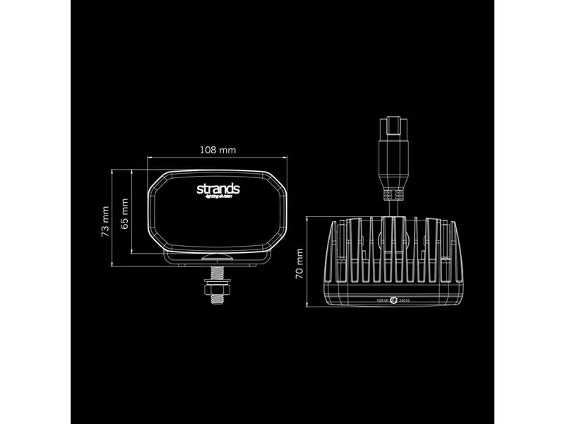 STRANDS FOR9T NO-GLARE Arbetsljus 3600lm 10-48V med Röd/Gul Positionsljus - Bild 10