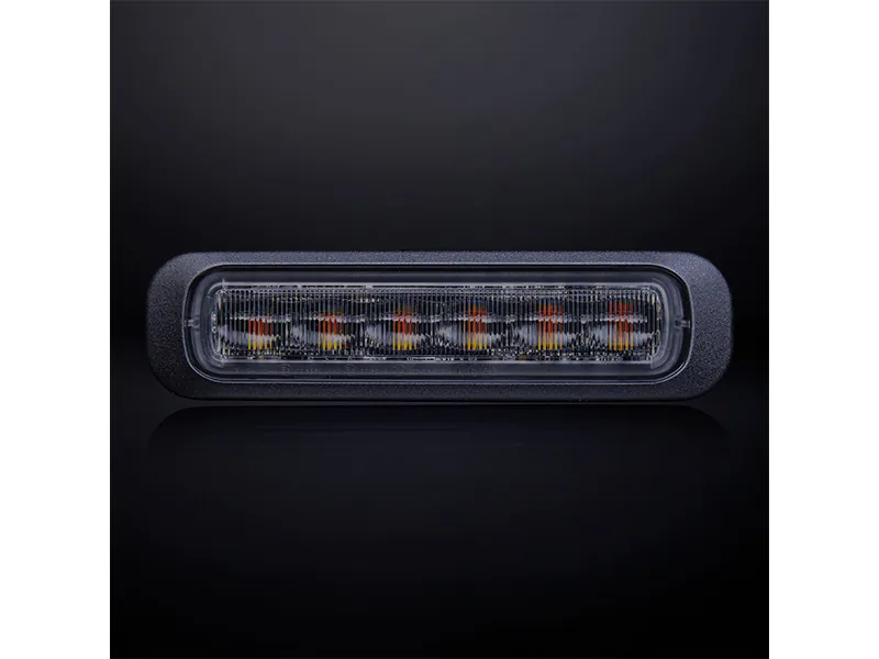 Strands Dark Knight LED-markeringsljus gult, 6 LED, mörk lins