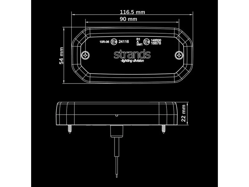 STRANDS FOR9T SCALE Främre Positionsljus 10-40V 116mm - Bild 8