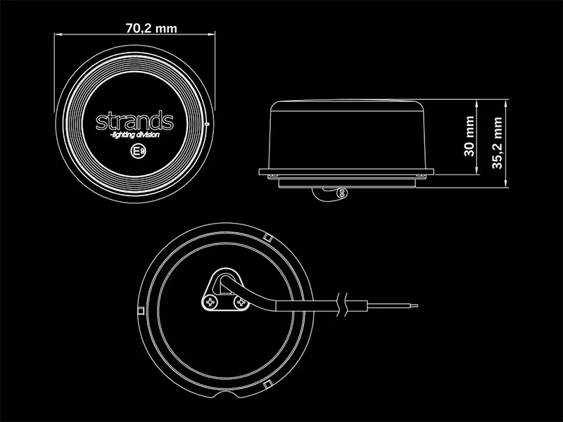 STRANDS FOR9T GEO Främre Positionsljus 10-40V ø70mm ECE-Godkänt - Bild 6
