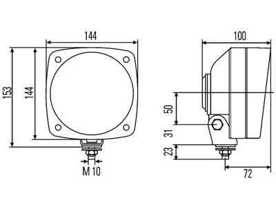 HELLA Framljus H4 144x144mm Plasthus - Bild 2